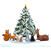 Lovepop Christmas Pop-Up Card for Her and Him - 3D Holiday Greeting Cards for Boys, Girls, Men, Women - Christmas Tree 5" x 7" Woodland Animals - Blank Note Card & Envelope Included