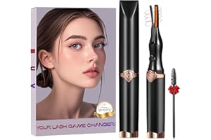 BUV Heated Eyelash Curler - 2 in 1 Clip-Type Eyelash Curlers - Electric Eyelash Curler Rechargeable for 24H Long Lasting, 3 Heating Modes, 8S Fast Heating, Makeup Tool Gifts for Women Girls, Black-B
