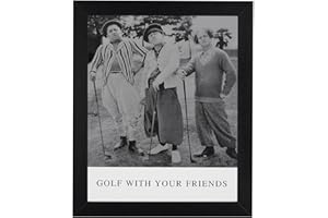 BLOWOUTBARN Golf With Your Friends - The 3 Stooges - Framed Lithograph - Classic Collector Item - Unique Gift for the golf enthusiast!