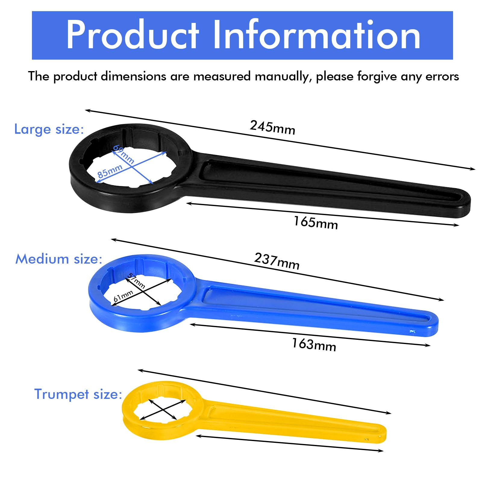 4 Stück DIN 41/51/61 Kanisterschlüssel Ringschlüssel, Kanister Öffner, Öffner für Kanister-Schraubdeckel, für alle gängigen 5, 10, 20, 25 und 30 Liter Kanister zum leichten öffnen von Kanistern 2