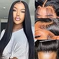 SOPSFR 4x4 Straight Wigs Human Hair for Women HD Transparent Lace Closure Wigs Human Hair 180% Density glueless wigs human hair pre plucked 24inch
