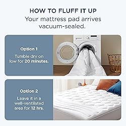 Bedsure King Mattress Pad - Quilted Fitted Mattress