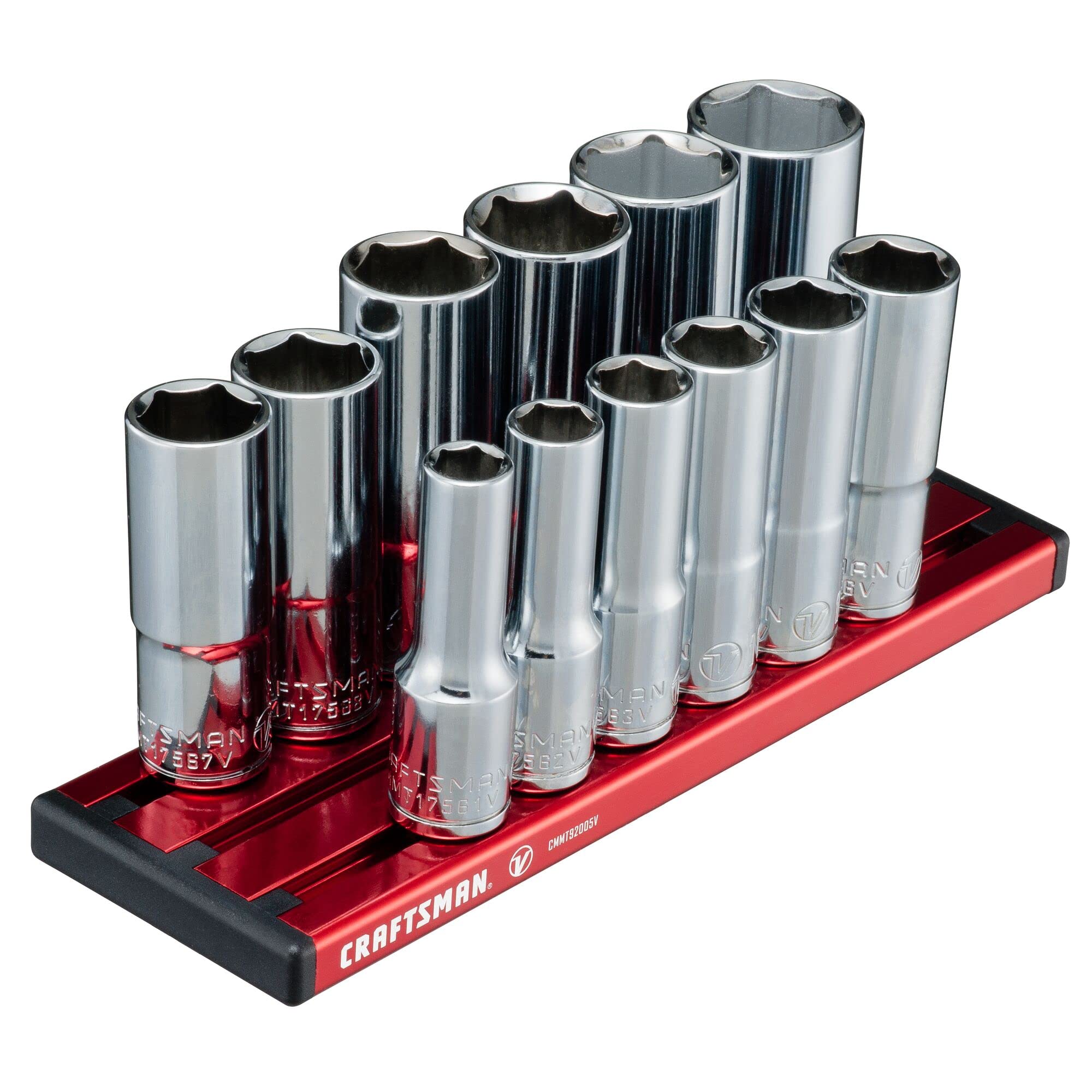 Photo 1 of CRAFTSMAN V-SERIES Socket Set, Deep MM, 3/8 Inch Drive, 12 Piece (CMMT17560V)