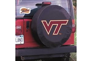 HOLLAND BAR STOOL CO. Holland Bar Stool TCEVATechBK-29 3/4 x 8 Virginia Tech Tire Cover-Black