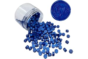 MINGYUESKY 200pcs Navy Blue Sealing Wax Beads Octagon Wax Seal Beads Bulk for Wedding Invitations Xmas Gift Wrapping Card Envelope Seal