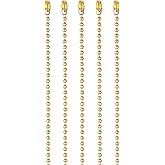 CleverDelights 2.4mm Gold Ball Chain Necklaces - 20 Pack - 24 Inch Length - Craft Jewelry Strong Iron Chains