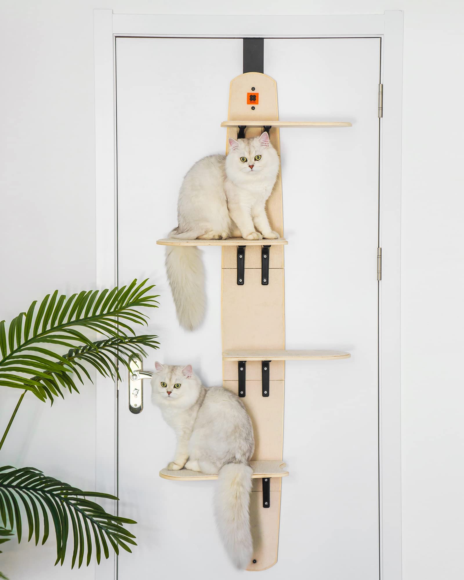 Photo 1 of MEWOOFUN 4-Levels Door Hanging Cat Climber Door Mounted Vertical Cat Tree Tower with Carpeted Plank for Indoor Cats (Door Mounted-67.3" H X 22.3" L X 10.5”W)
