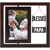 InnoBeta Papa Gifts, Grandpa Gifts from Grandchildren, Blessed PAPA Photo Frame, Father's Day, Christmas, Birthday, Rotating 6R Picture Frame
