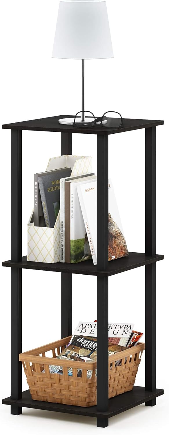 Furinno Simplistic End Table, Espresso/Black: Kitchen & Dining