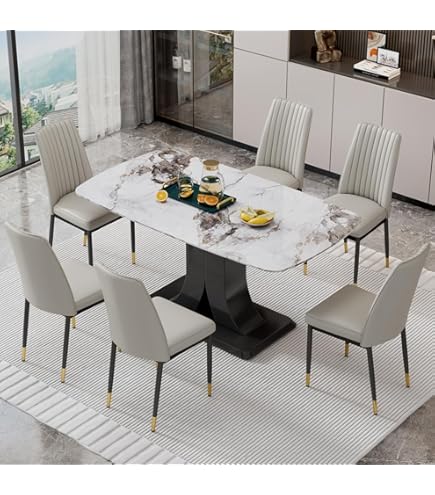 Amazon.com - Marble Dining Table Set for 6, Modern Dining Table