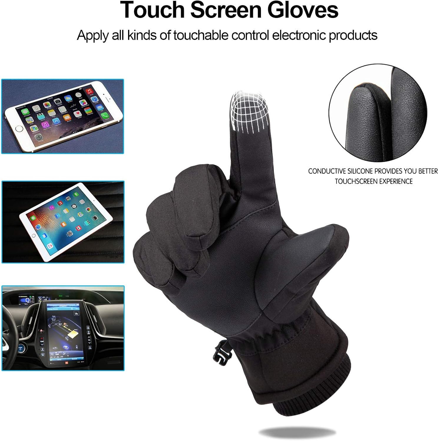 GORELOX Winter Gloves for Men and Women - Touch Screen Waterproof Windproof Thermal Ski Gloves in Cold Weather for Driving Motorcycle Cycling Warmest Gloves : Clothing