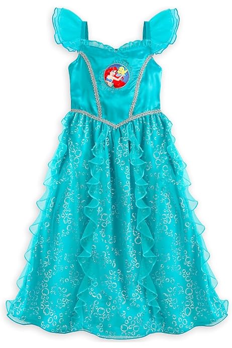 Amazon.com: Disney Store Girls Ruffled Princess Ariel Nightgown - Little  Mermaid Sleepwear (Size XS 4) Blue: Ariel Nightgown For Girls: Clothing,  Shoes u0026 Jewelry