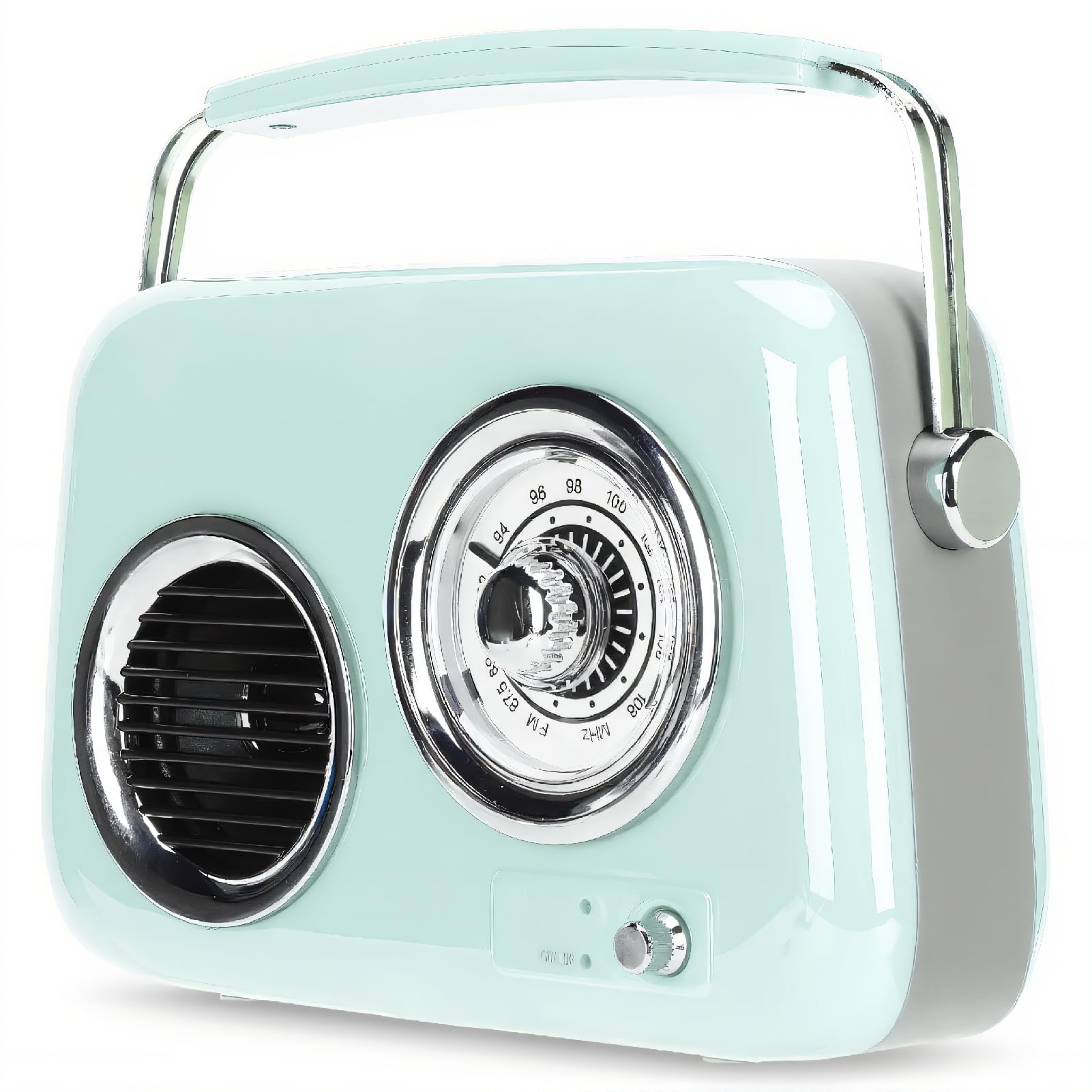 Vintage Bluetooth Radio Speaker, Portable Digital HiFi Stereo Sound with Retro Old Fashion Style for Party Outdoor (Mint Green)