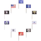 CANTENDO 100 pcs US American Set sea, land, air, military toothpick flag Mini Small Army Armed Cupcake Toppers Stick Flag Decorations for Memorial Day,Veterans Day Decoration