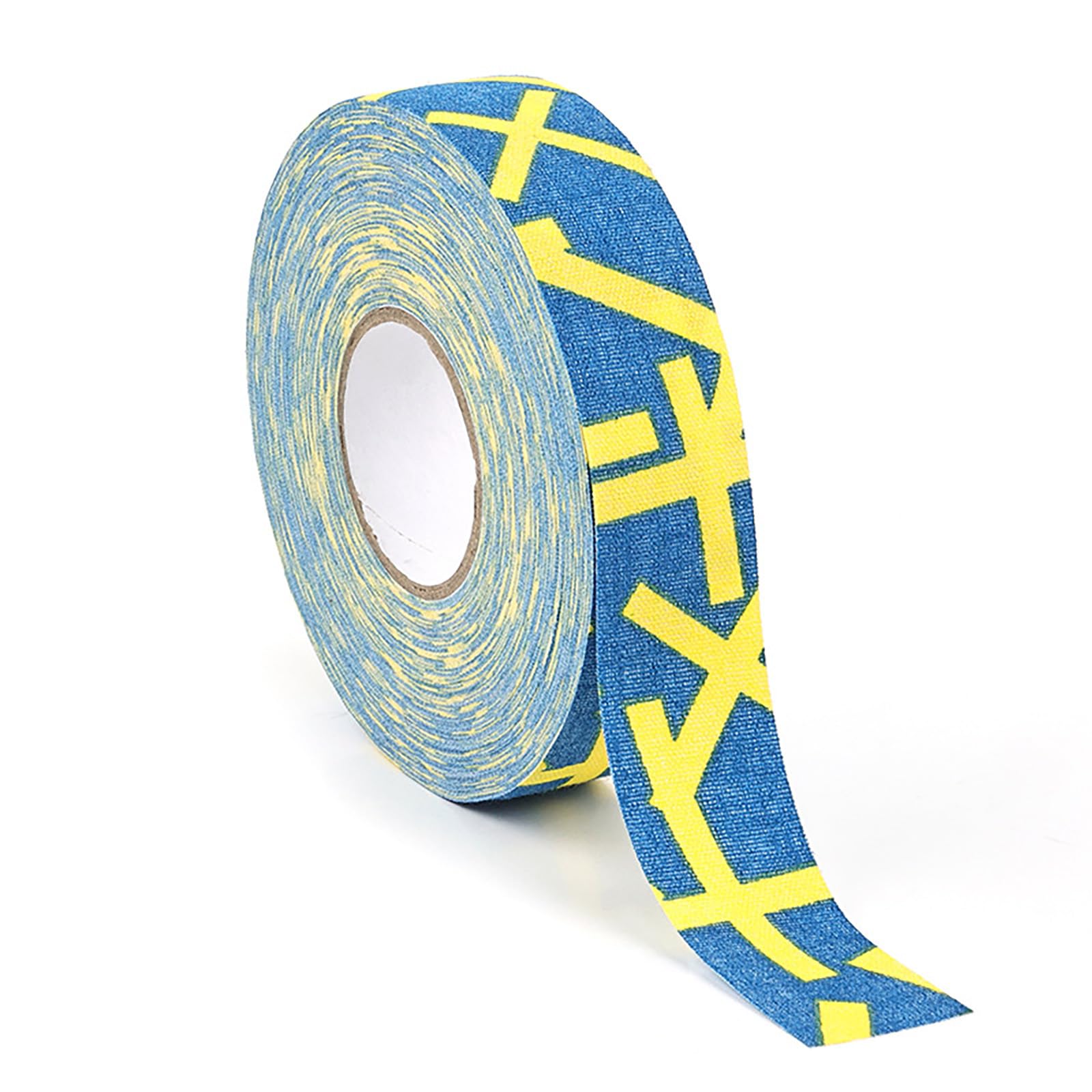 Skyzone Hockey Stick Tape,Sports Ice Hockey Grip Tape Anti Slip Cloth Ice Hockey Tape for Badminton Grip,Ping pong Racket,Skipping Rope,Golf Pole,Tennis Squash Racquet 2.5cm*25m (Blue Yellow)