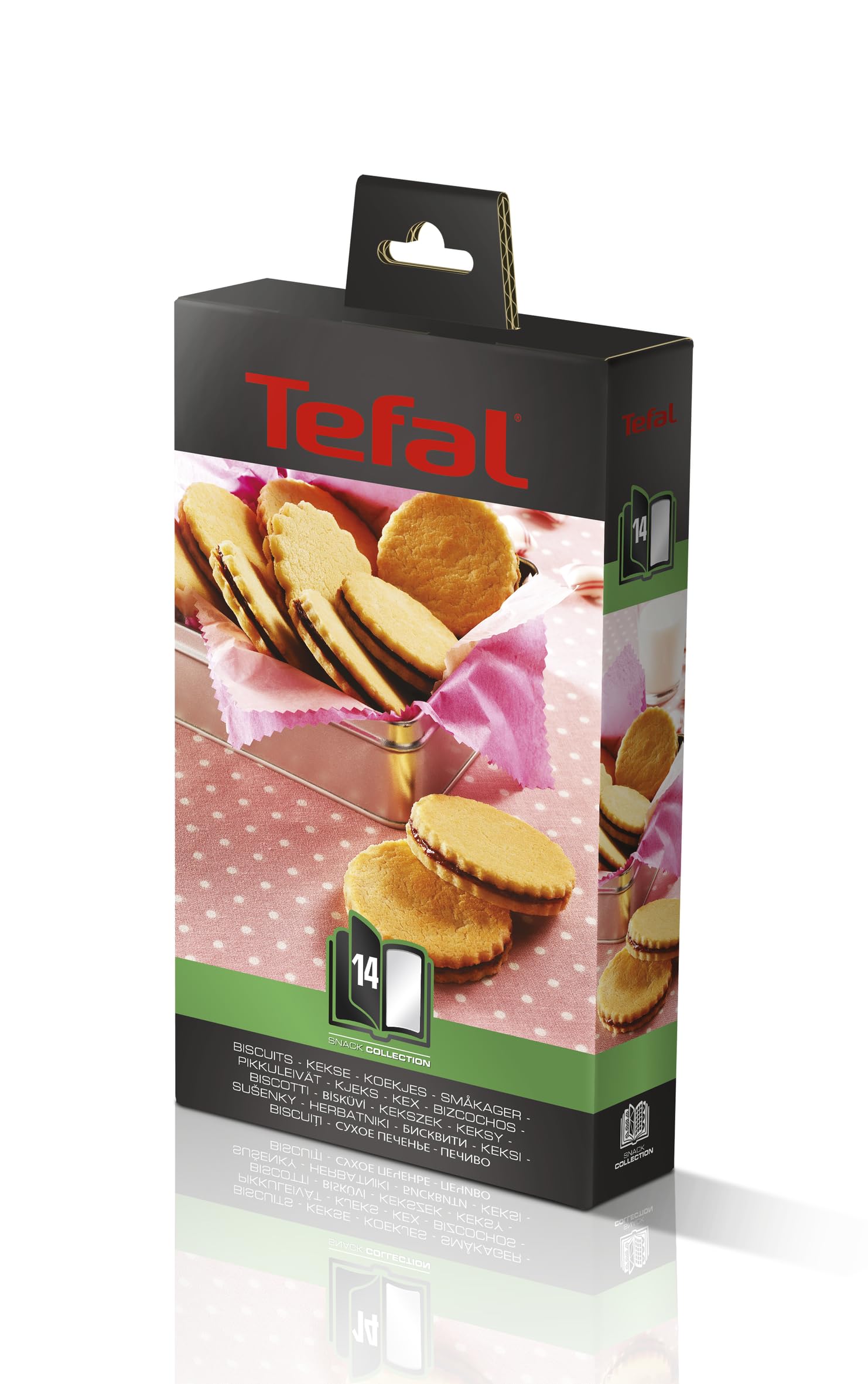 Tefal XA801412 Biscuit Plates Set, Non-Stick, Snack Time, Accessory, Snack Collection, Black