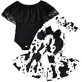 HINTINA Newborn Baby Girl Short Sleeve Bodysuit Flared Pants Ribbed Outfits