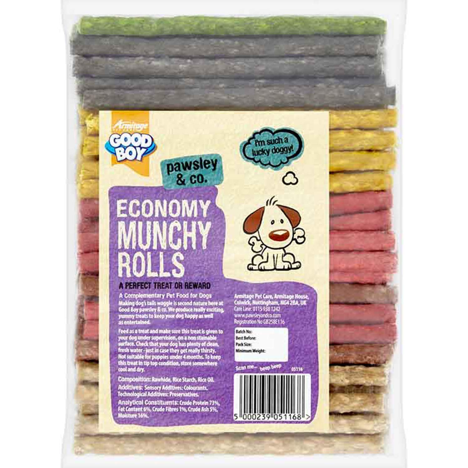 Good Boy Armitage Assorted Munchy Rolls 5" 2 x 100