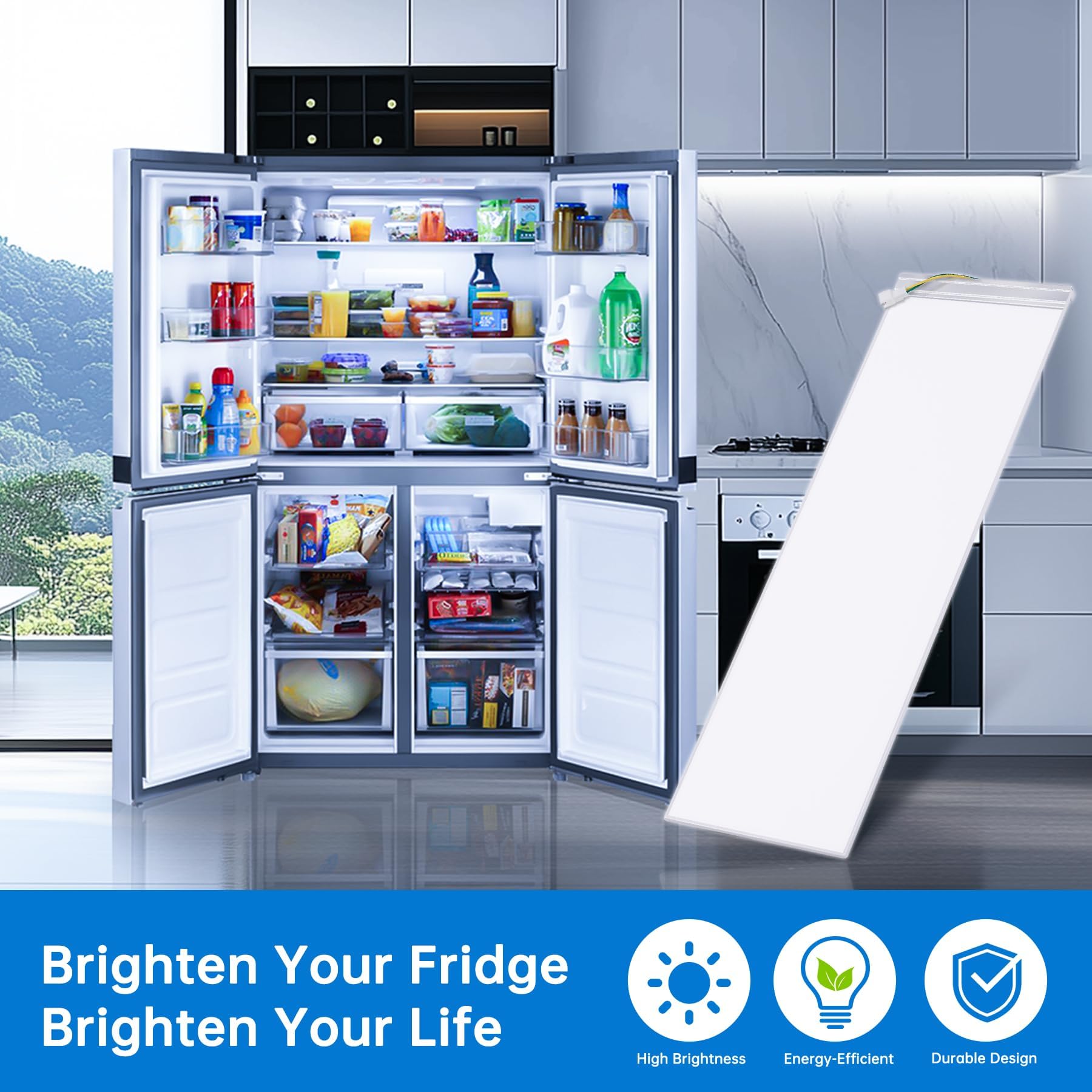 W11048980 Refrigerator LED Light Assembly Compatible with Whirlpool WRQA59CNKZ Kitchen-Aid KRQC506MPS00 Replace W11455230 W11470191 W11032355 W11032353, 10 Years Manufacturer