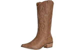 SheSole Women's Cowboy Boots for Women Wide Calf Cowgirl Boots Fashion Western Snip toe Boots