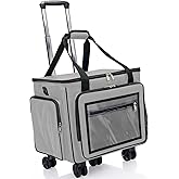 Amythe 2025 Rolling Teacher Tote Bag with 15.6" Laptop Compartment