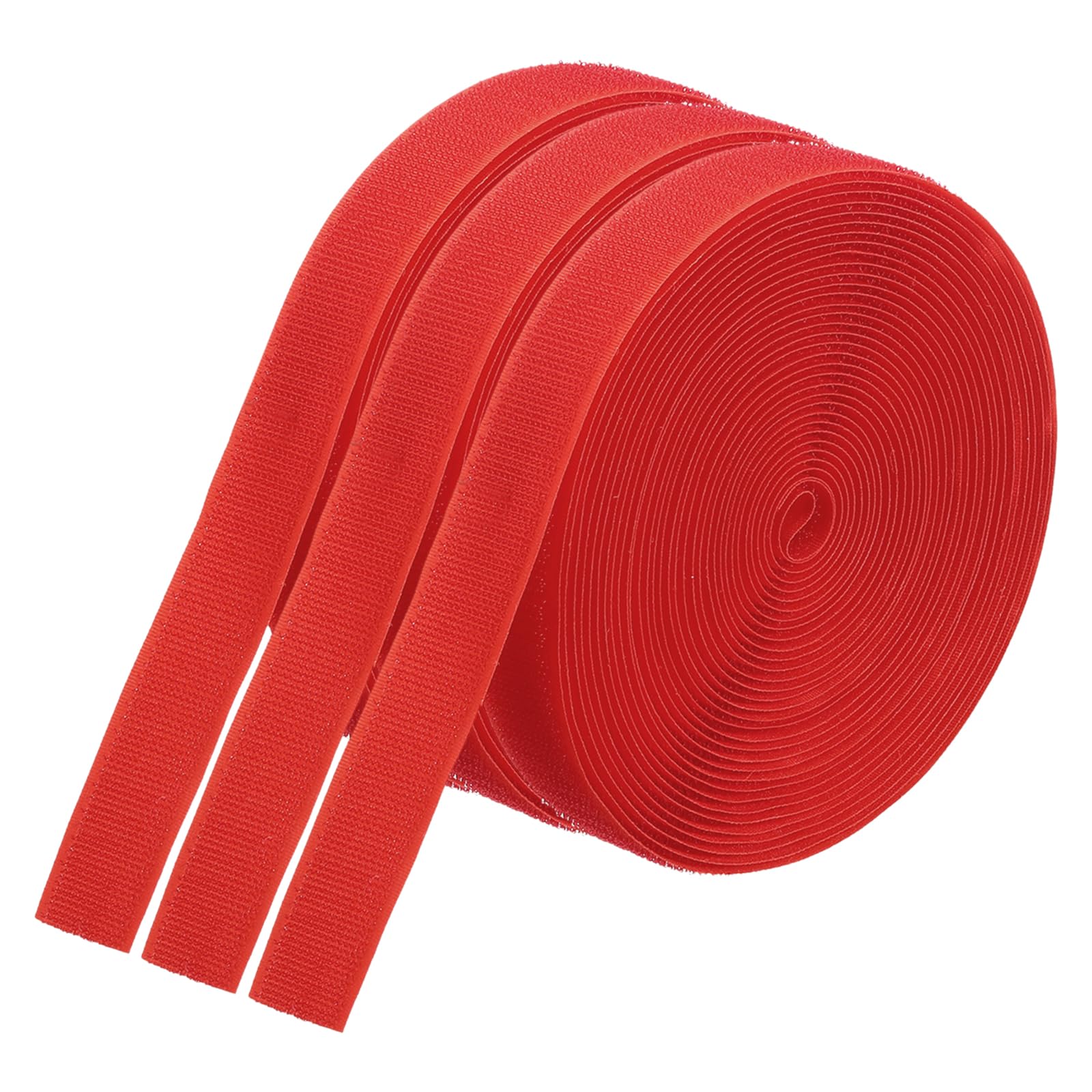 PATIKIL 26.25 Feet Carpet Marker Strips, 3 Rolls Nylon Carpet Strips Spots Hook Tape for Classroom Floor Decoration Teacher Education Social Distance, Red