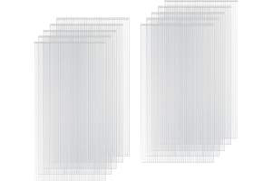 Sinimaka 10 Pack Polycarbonate Greenhouse Panels, 8' x 4' x 0.24'' Twin-Wall Polycarbonate Sheets, All Weather Clear Roof Panels Greenhouse Replacement Panels