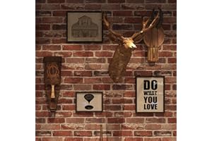 Okydoky Peel and Stick Wallpaper, Rustic Red Brick Wallpaper for Home Decoration, Kitchen Backsplash, Vinyl Self Adhesive Wallpaper for House, Workshop & Office, 17.3" x 236", C204-6