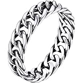 Silvora 925 Sterling Silver Cuban Link Rings, Wheat Chain Rings for Women Men Statement Stackable Jewelry for Men Size 6