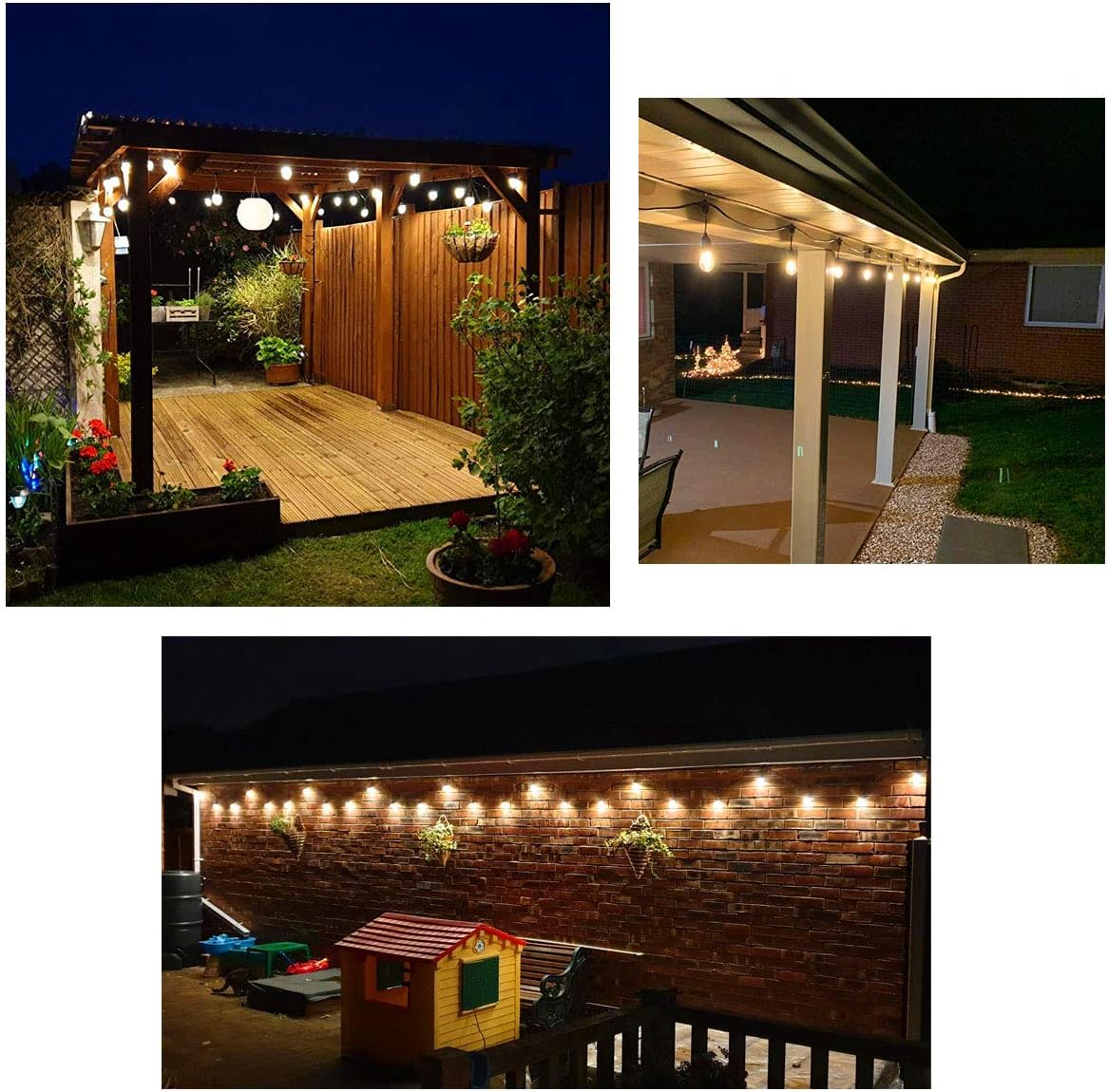 YOSION Warm White LED Outdoor String Lights, Waterproof Festoon Light - Image 4