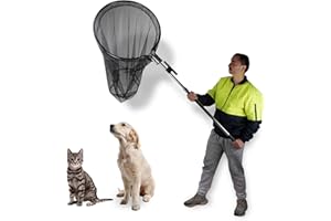 SMARKEY Animal Catcher Net, Dog Catching Net, Animal Catch Pole Tools for Poultry, Chicken, Feral Cat, Duck, Goose, Bird, Skunk, Bat, Fox, Raccoon, Guinea Fowl, Pigeon,Tuna and Small Animals