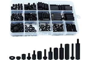 Lystaii 320pcs M3 Nylon Hex Spacer Standoff Kit Male Female Screw Nut Threaded Pillar Hex Standoff PCB Motherboard Circuit Bo