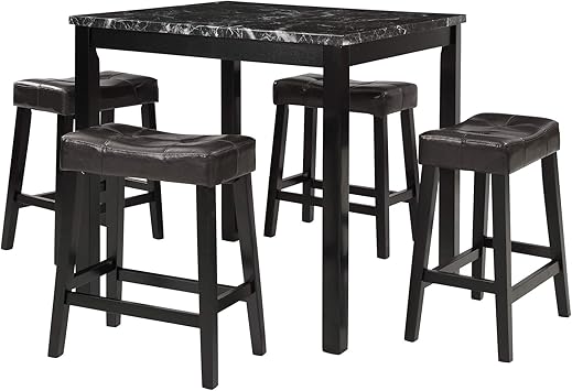 Amazon Com Knocbel Marble Top Dining Table Set Counter Height