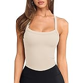 LASLULU Tank Tops for Women Scoop Neck Seamless Athletic Workout Yoga Tops Cute Cami Summer Casual Ribbed Crop Tank