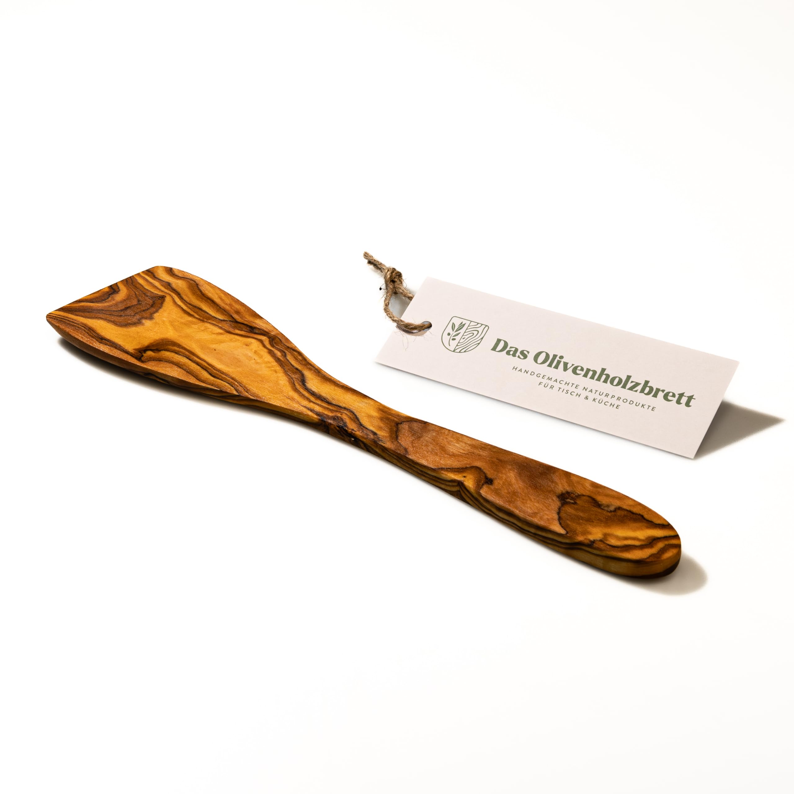 das Olivenholzbrett 1 x Olive Wood Spatula Classic Flat from Approx. 25cm - 30cm