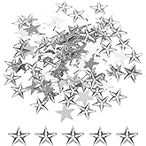 MECCANIXITY 100PCS Acrylic Star Rhinestone 14x14mm Flat Back Plastic Gems for Craft Bead Face Painting Costume Jewelry Making, White