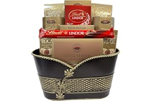The Avenue Gift Basket - Includes cocoa truffles, milk chocolates, dark chocolates, and more.