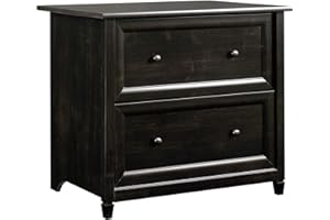 Sauder Edge Water 2 Drawer Lateral Filing Cabinet, Office File Cabinet, in Estate Black