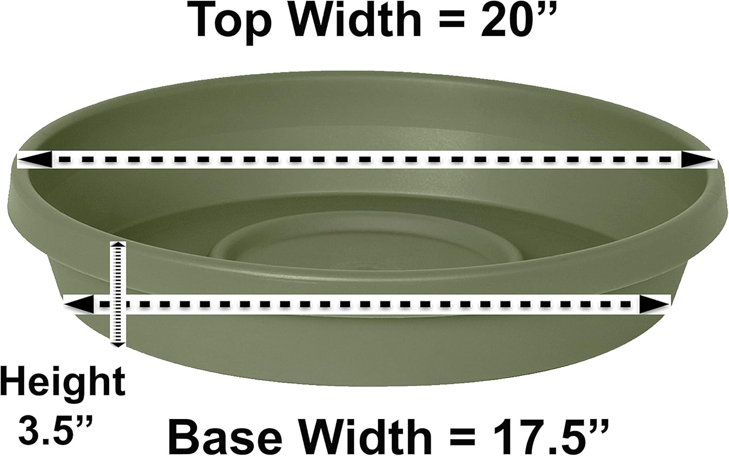 Bloem Terra Plant Saucer Tray 20" Living Green : Garden & Outdoor