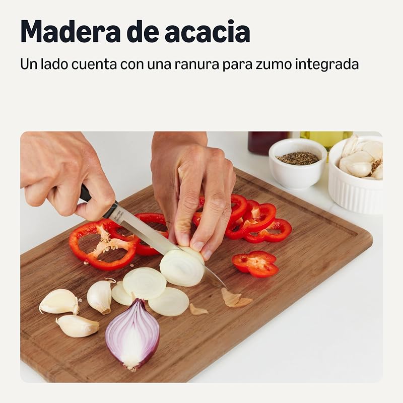 Tablas de Cortar de Madera, Juego de 3 Piezas, Madera de Acacia Preaceitada — foto 3 de 6