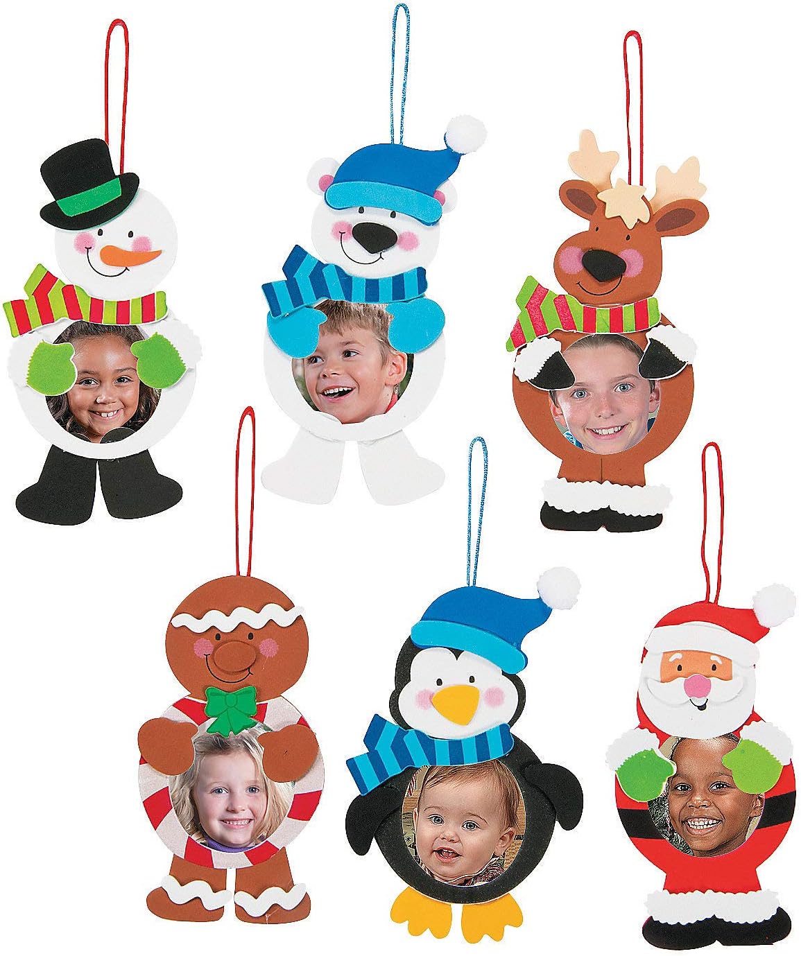 Download Amazon Com Christmas Character Picture Frame Ornament Craft Kits Makes 12 Holiday Crafts For Kids Home Kitchen PSD Mockup Templates