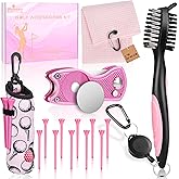 Wynaura 15 Pcs Golf Accessories Kit, Includes Cleaner Brush Towel Tees Golf Ball Bag with Hook Divot Tool with Ball Marker, Golf Essentials Kit for Women Man Gifts