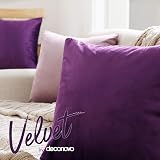 Deconovo Velvet Cushion Covers Set of 2 50x50 cm Purple 20x20 in view 2