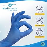 Farla MediHands Blue Vinyl Gloves Small Box of 100 Powder Free Non Latex view 3