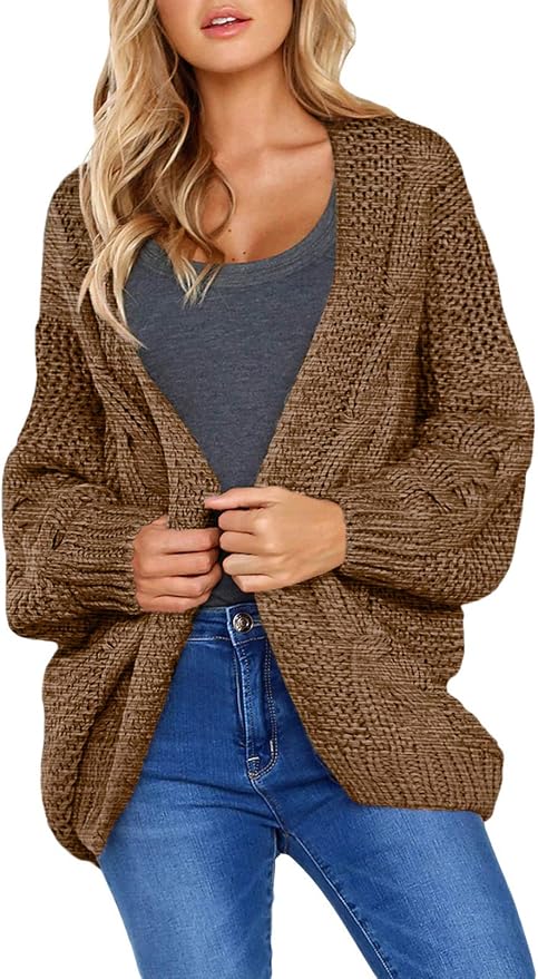 Strickjacke Damen Frühling CUFEZN Womens Argyle Ca Produktbild-Vorschau 5
