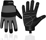 SAWANS Safety Work Gloves Gardening Touch Screen Padded Palm M Black Grey view 1
