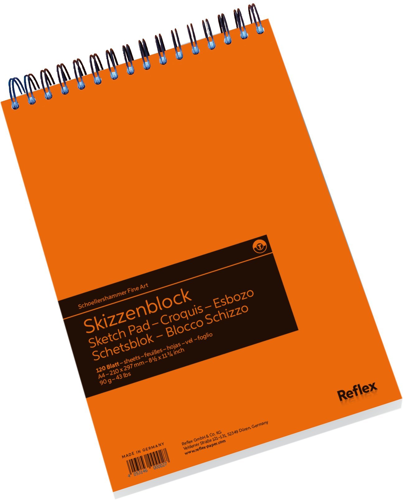 Schoellershammer Sketch Pad A4, 120 Sheets, Spiral Bound, 90gsm White Paper, VF5003610