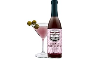Barrel Roll Bar Essentials Cocktail Mixers - Extra Dirty Martini Mix - Kalamata Olive Brine - USA Made Small Batch Drink Mix - Purple Olive Juice - 12.7 Ounce Martini Juice – Vodka Gin Vermouth Mixer
