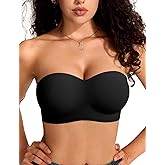 Vertvie Strapless Bras for Women Push Up Non-Slip Bandeau Bra Seamless Full Coverage Tube Top Bralette (Wireless & Underwire)