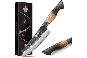 XINZUO Japanese Style Santoku Chef Knife 5.7 Inch,High Carbon 67-Layer Damascus Steel Kitchen Cooking Knives for Pro Chef Res